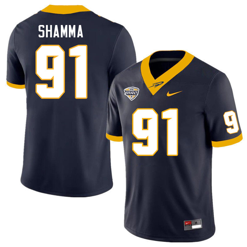 Toledo Rockets #91 Laith Shamma College Football Jerseys Stitched Sale-Navy